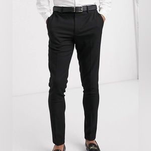 Super skinny suit pants in micro texture black